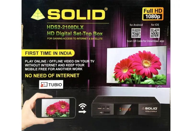 SOLID HDS2-2100DLX FULL HD Set Top Box with YouTube Garima Electronics