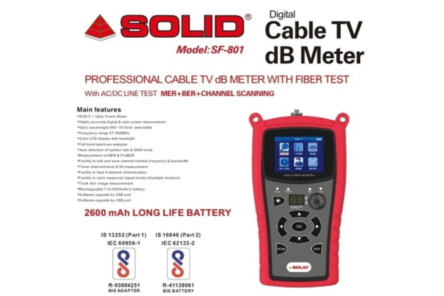 Solid SF-801 Digital Satellite Finder – High-Precision Signal Meter for DTH Dish Alignment