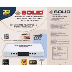 SOLID HDS2X-6165 H.265 10Bits HEVC S2X Full HD FTA Set-Top Box with SOLID TV Box App - Garima Electronics